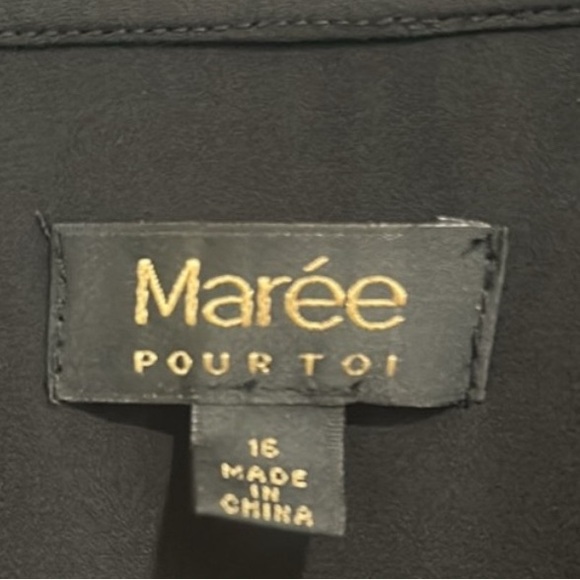 Maree Pour Toi Woman’s Bishop Long Sleeve Black Dress Luxe Plus Size 16 NWT - Picture 3 of 7